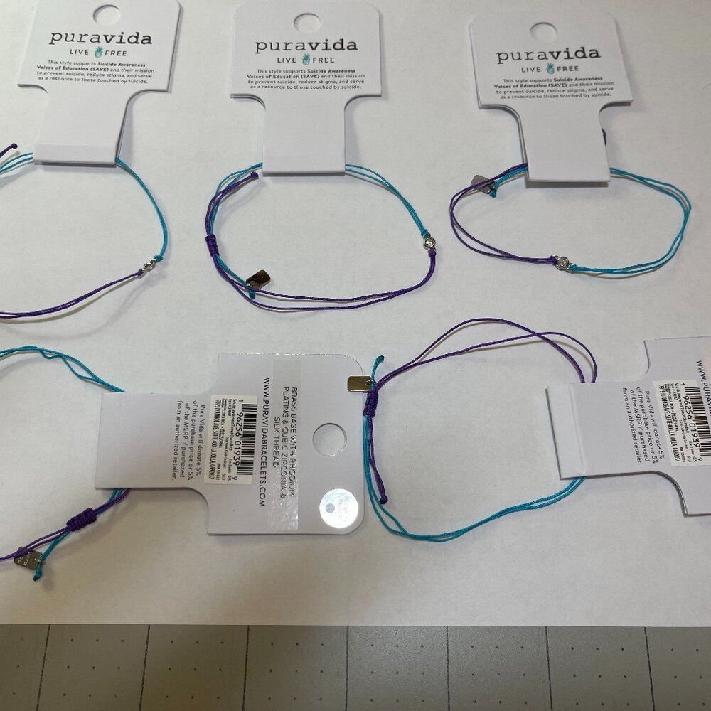 Brand New Pura Vida Suicide Awareness Charm Bracelet